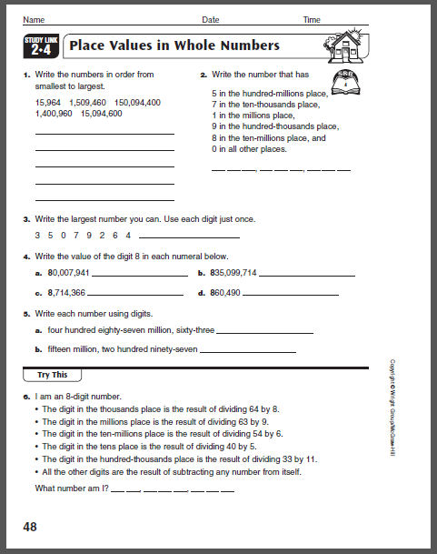 Where the 4th Graders are...: 4th Grade Homework