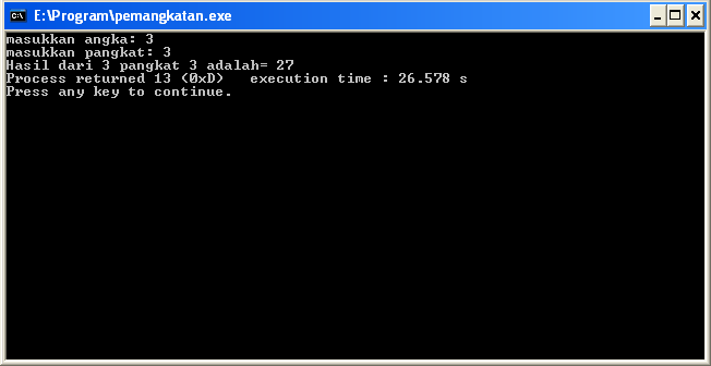 Program pemangkatan C++