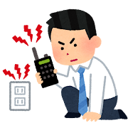 盗聴器を発見した人のイラスト