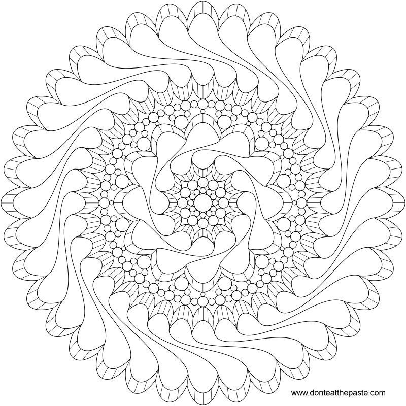 Flowing mandala to color- also available in transparent PNG format #coloring #paper #mandala