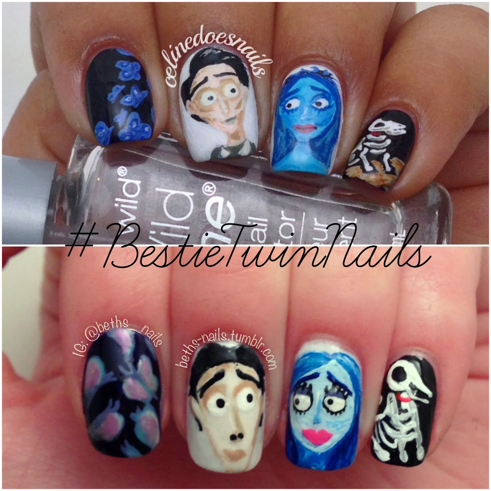 Nails By Celine Corpse Bride Nail Art Here S The Official Bestie Twin Nails Picture