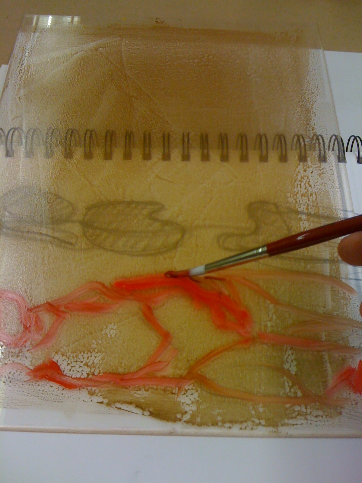 Monotype Printmaking Additive process with Akua Kolor monotype inks