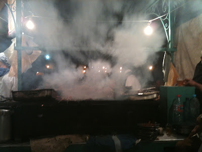 Chargrilled meat skewers in Marrakesh