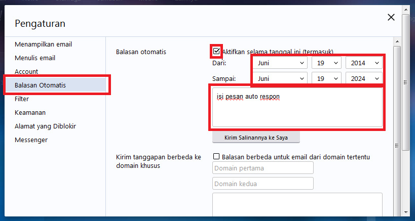 Cara Setting Autoresponder / Auto Reply / Vacation Response Di Yahoo Mail