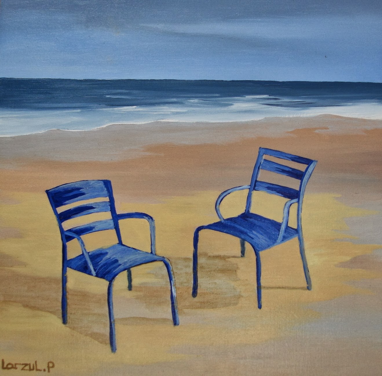 Les chaises bleues