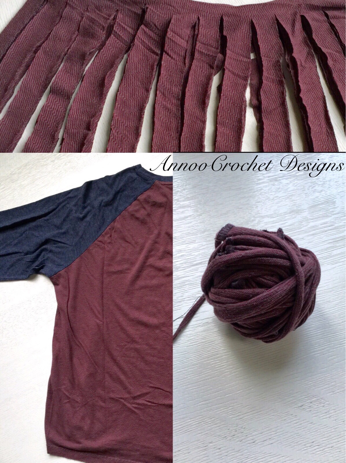 Annoo's Crochet World How to make Tshirt Yarn