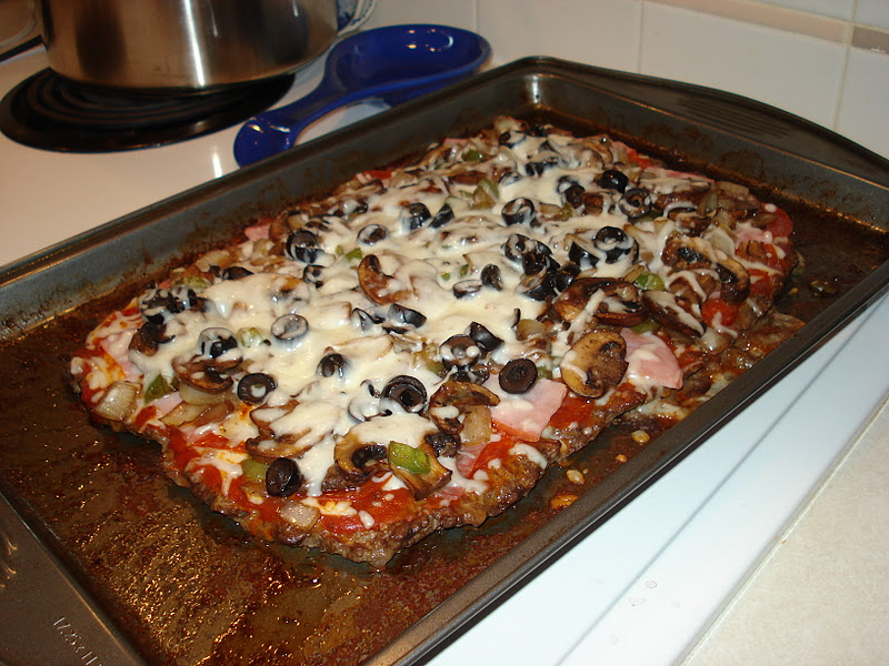 A Creative Kitchen Meat Crust Pizza