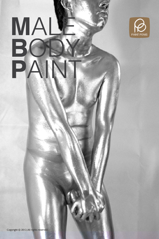 Nude silver bodypaint