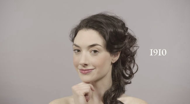 The demure early 1900s. - A Video Breaks Down 100 Years Of Beauty Trends In One Minute The demure early 1900s. - A Video Breaks Down 100 Years Of Beauty Trends In One Minute