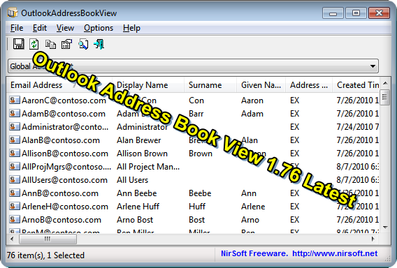 Download Outlook Address Book View 1.76 Latest (Windows)