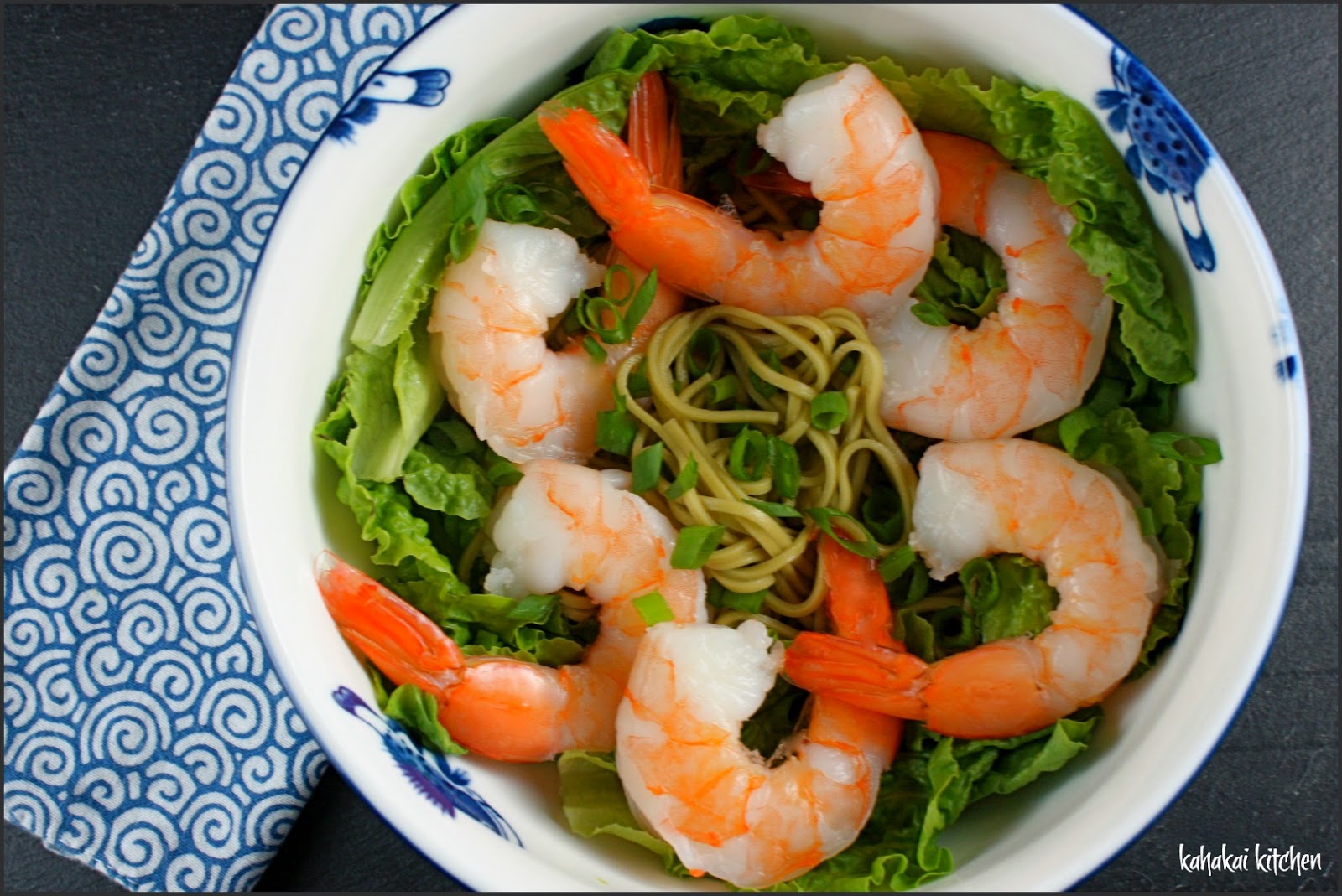 Kahakai Kitchen Miso Soup with Prawns and Green Tea Noodles for Souper