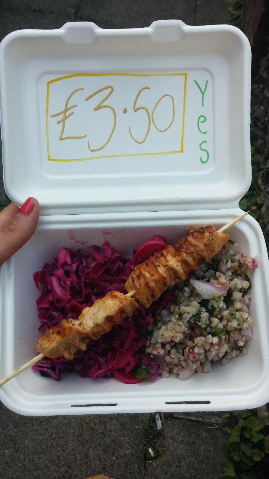 Chicken Skewer with two salads