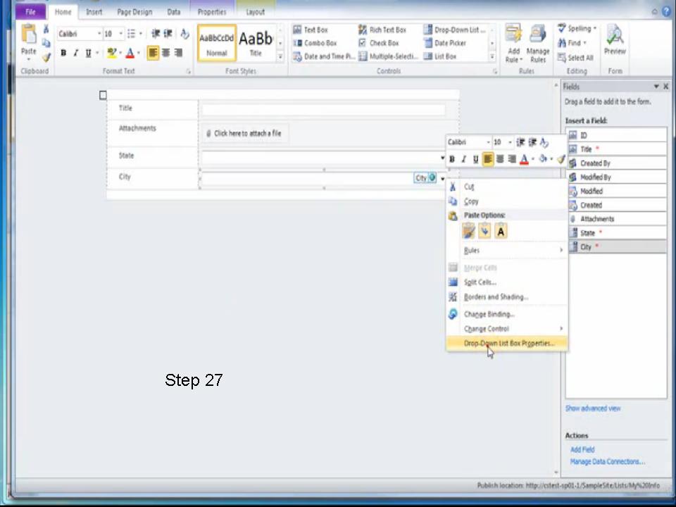 How to create drop down menu in Sharepoint 2010 Creating a cascading