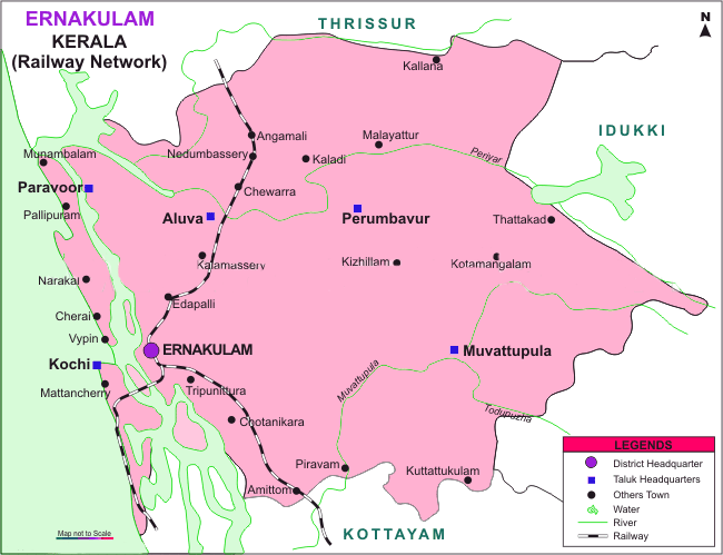 Ernakulam In Kerala Map Rail-Map-India: Ernakulam Railways Map
