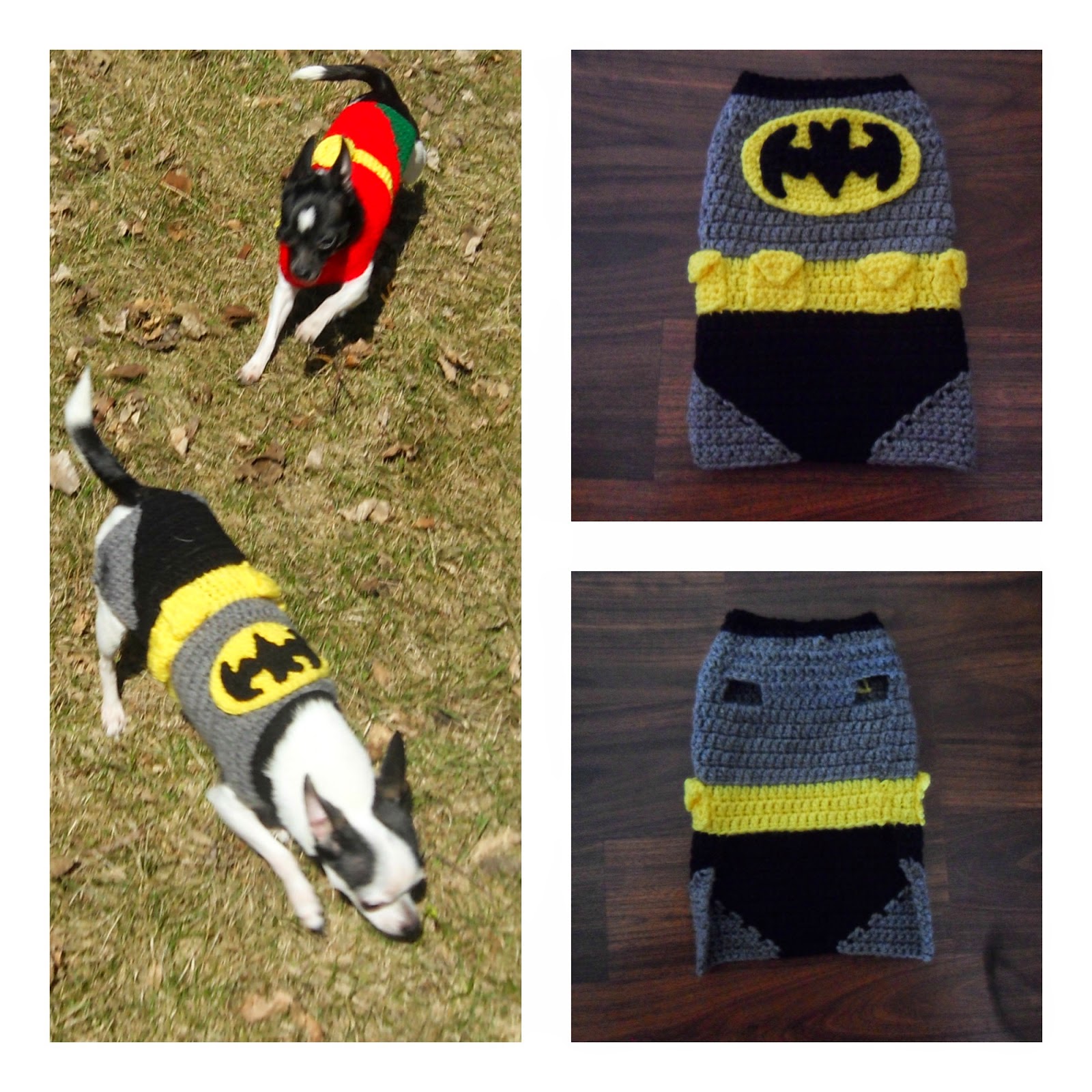 MandaLynn's Crochet Treasures Crochet Batman Look a Like Dog Costume