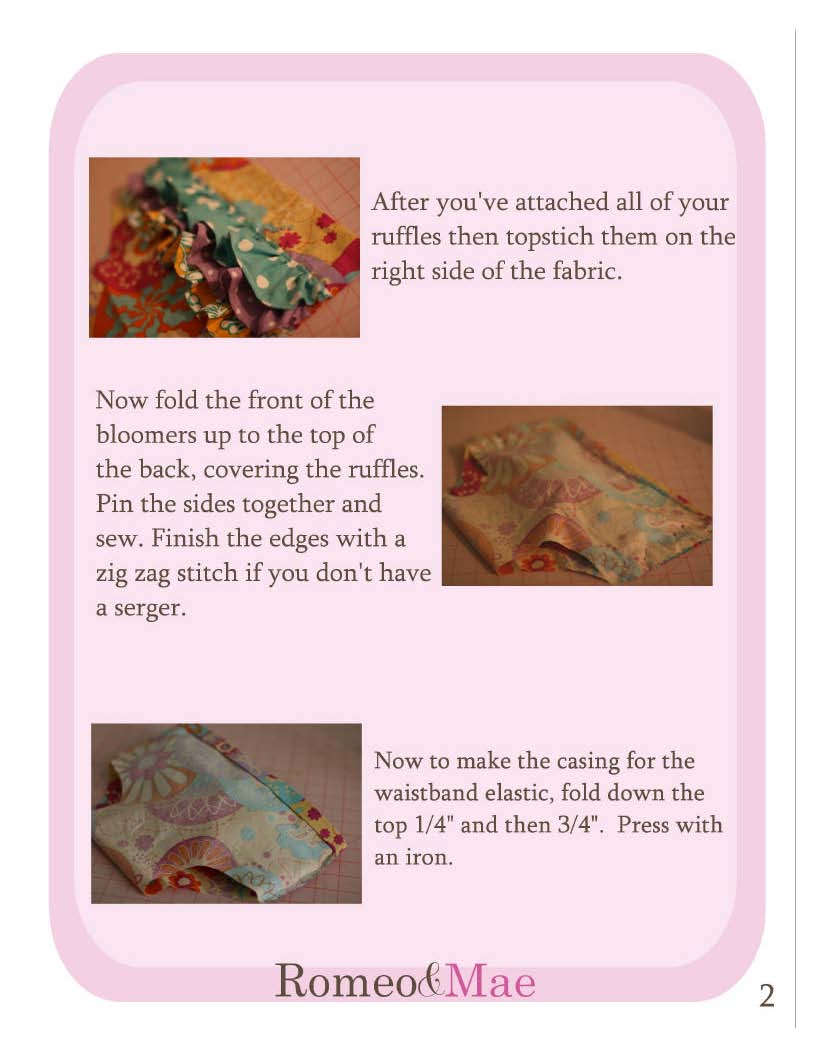 DIY Creative Inspirations Ruffle Booty Bloomers Pattern (0/3, 3/6, 6/9, and 12 months)