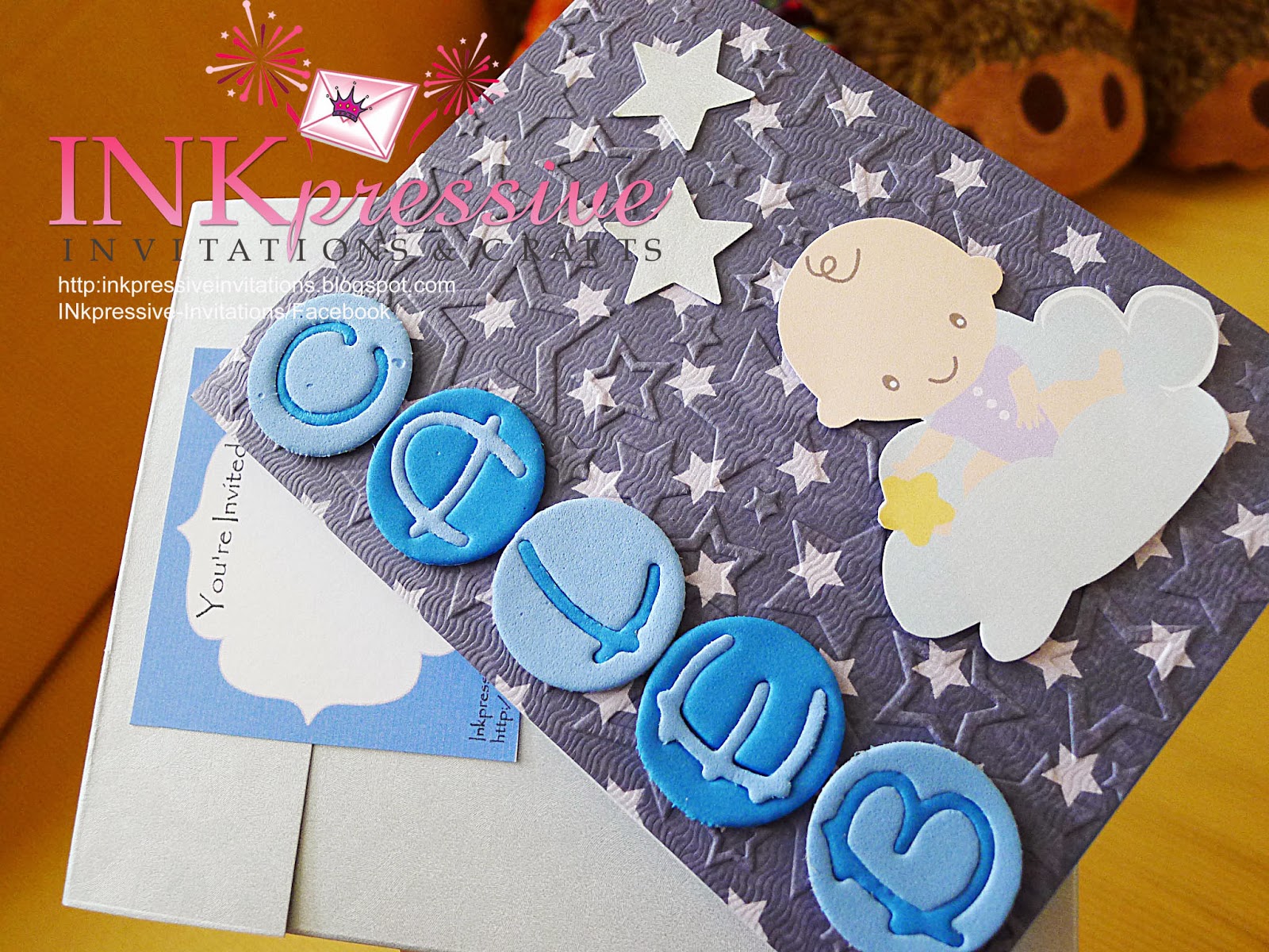 baby sleeptime pop up baptism invitation kiddie invitations