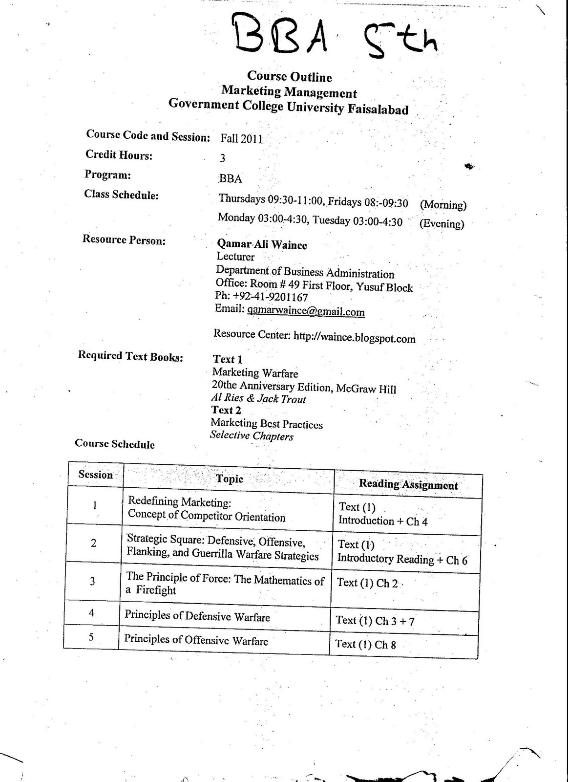 Marketing management course details picture