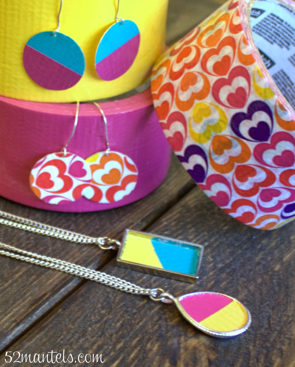 52 Mantels DIY Colorblock Jewelry {Using Scotch Colors and Patterns