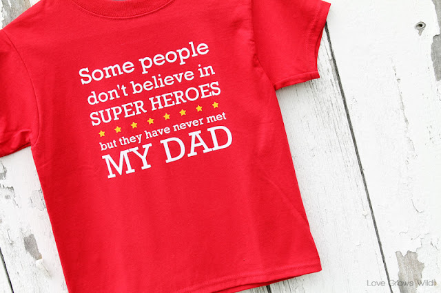 Make your own Super Hero Dad T-Shirt for Kids - Perfect for Father's Day! 