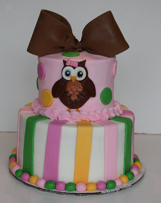Girly Birthday Cakes on And Everything Sweet  Girly Owl Birthday Cake