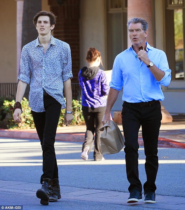 Magazine Taller Than Dad? Pierce Brosnan Takes Model Son
