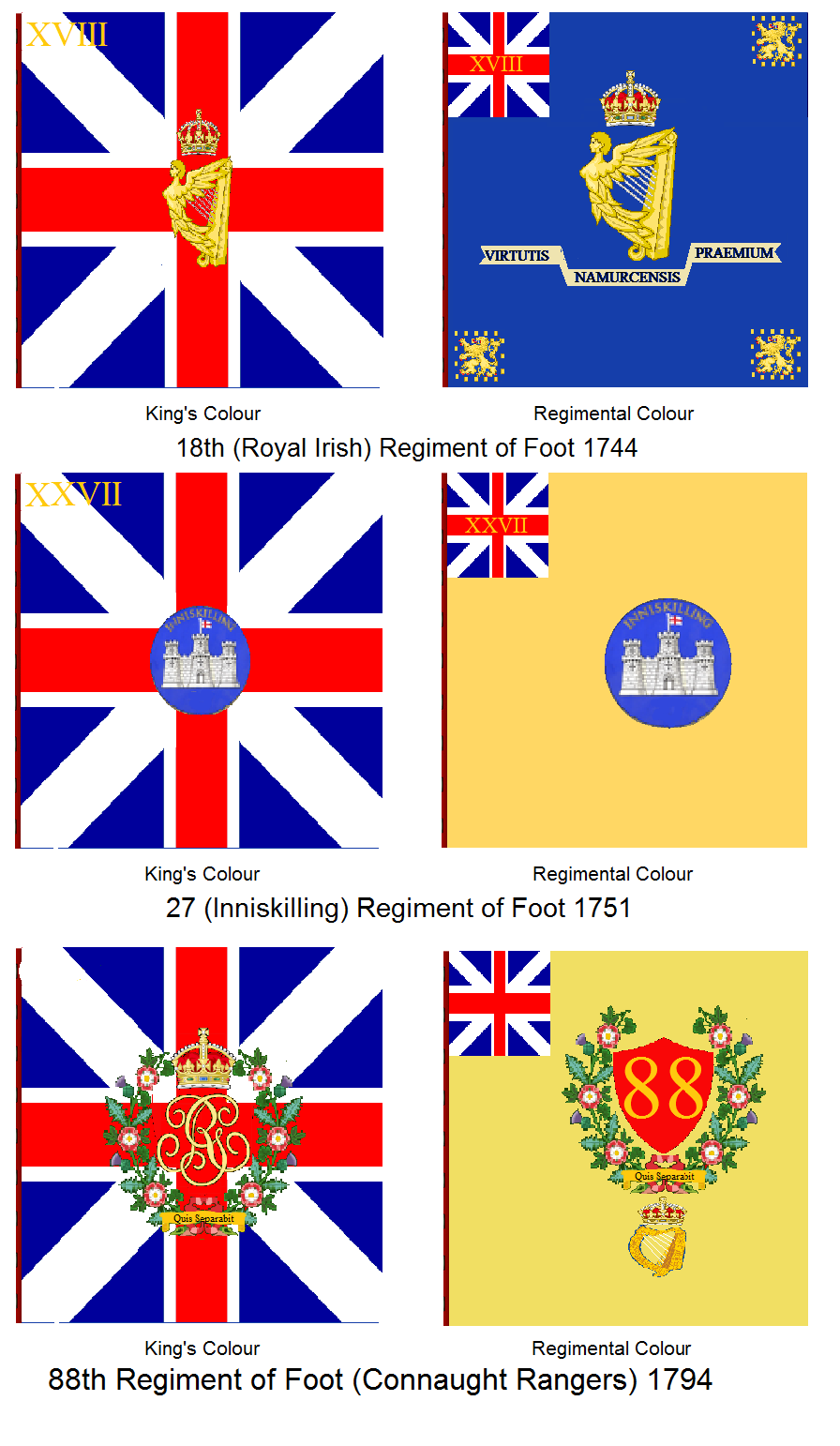 Ulster Volunteers WW1 Kings colours Flag 3X5 ft 