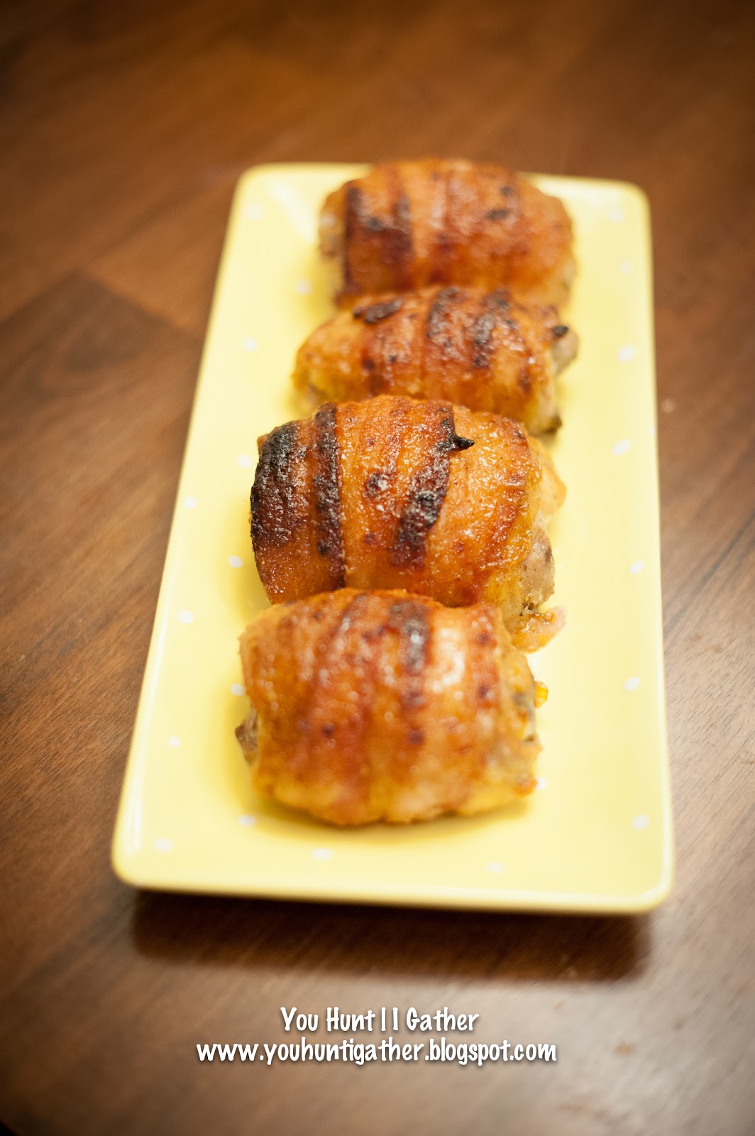You hunt. I gather. BaconWrapped, HoneyMustard Chicken Thighs
