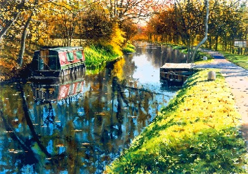 22-Wey-&-Arun-Canal-Joe-Francis-Dowden-Photo-Realistic-Watercolour-Paintings-www-designstack-co