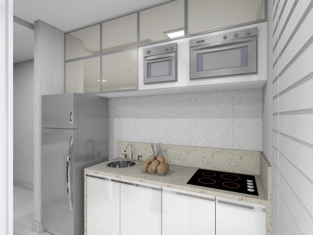 #5D5043 Projeto de interiores de um apartamento pequeno Cozinha. 1024x768 px Projeto De Cozinha Em Apartamento #2877 imagens