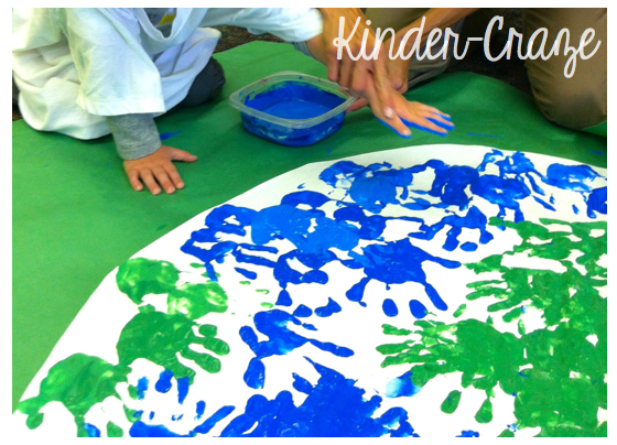 handprint Earth bulletin board display for Earth Day handprint Earth bulletin board display for Earth Day