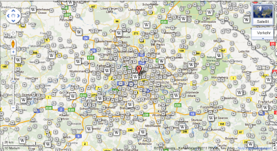 Ein Screenshot zeigt eine Google Maps Karte mit zahlreichen Pins.