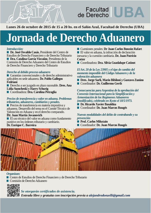 Jornada de Derecho Aduanero en la UBA Portoria