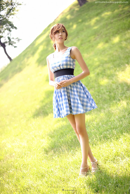 7 Choi Byeol Yee-Check Pattern Dress-very cute asian girl-girlcute4u.blogspot.com