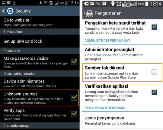 Cara Install File Apk Pada Android