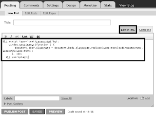 insert html and javascript codes to blogger