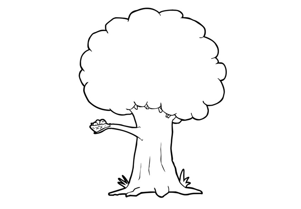 Coloring For Nature And Food Picture: Trees Pictures For Kids Coloring