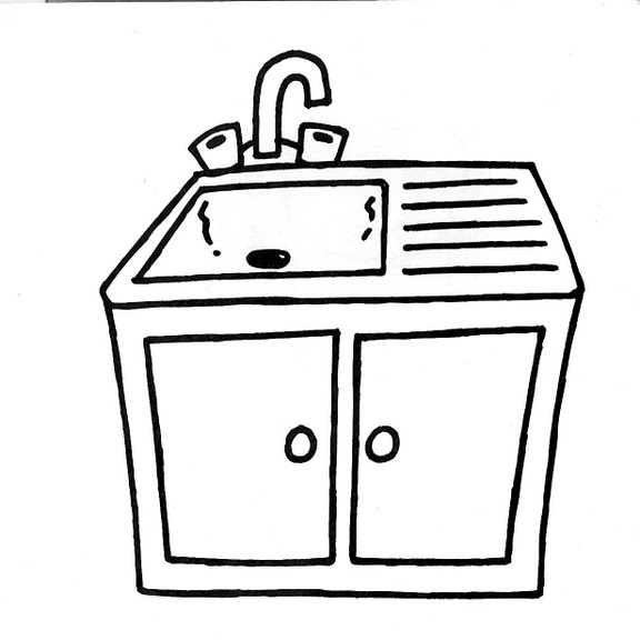 Dibujos infantiles: Dibujo infantil fregadero