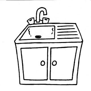 Dibujos infantiles: Dibujo infantil fregadero