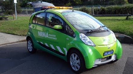 roadside nrma assistance vehicle miev mitsubishi use electric
