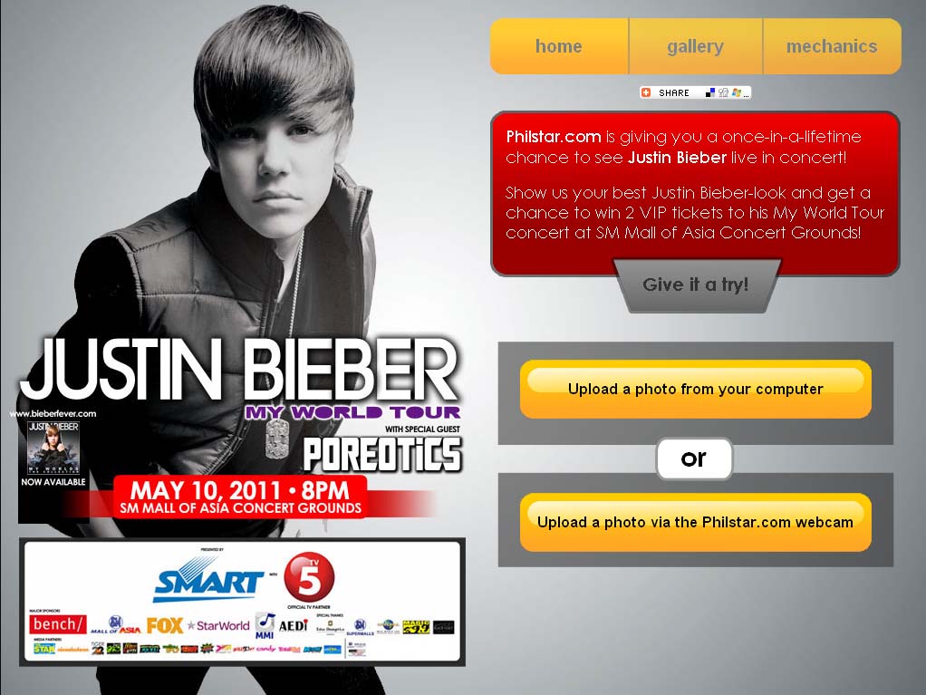 For those of you who would like to win free tickets to Justin Bieber's ... For those of you who would like to win free tickets to Justin Bieber's ...
