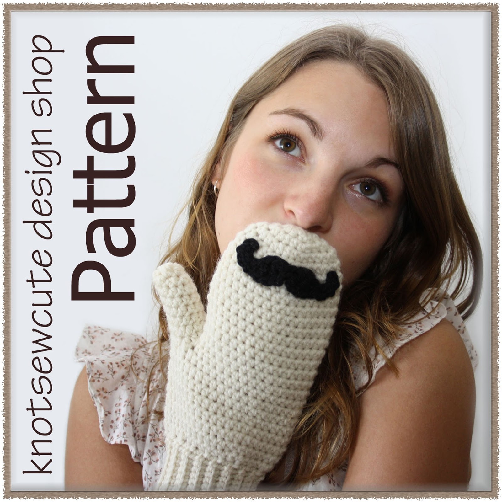 knot•sew•cute design shop new crochet pattern mustache mitts by kim