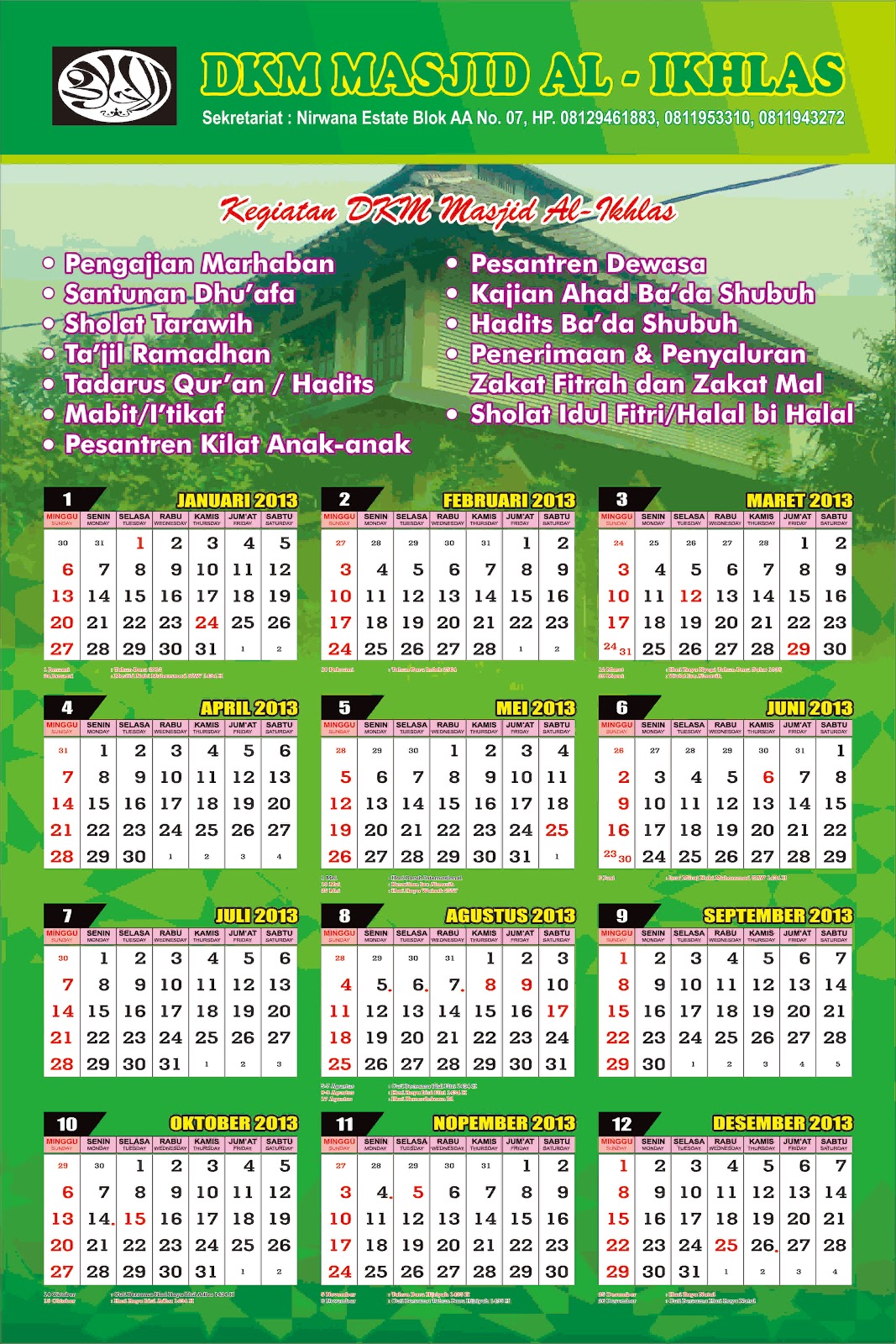 kalender 2013 gratis , semoga bermanfaat bagi Anda yang memang