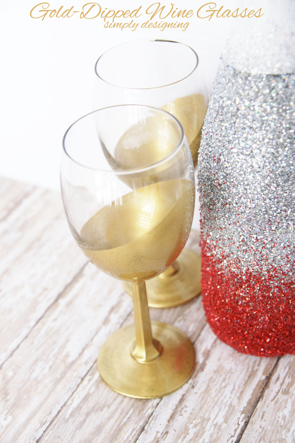 Gold-Dipped Wine Glasses | #gold #golddipped #glasses #diy #craft