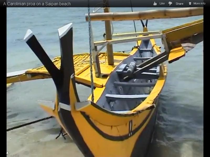 Proa Sailing A Carolinian proa on a Saipan beach