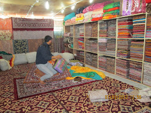 "Kashmiri Carpet shop" in "Floating Market" on Dal Lake.