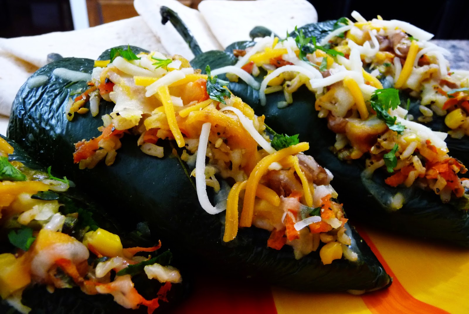 Vegetarian Stuffed Poblano Peppers Easy Cooking with Sandy