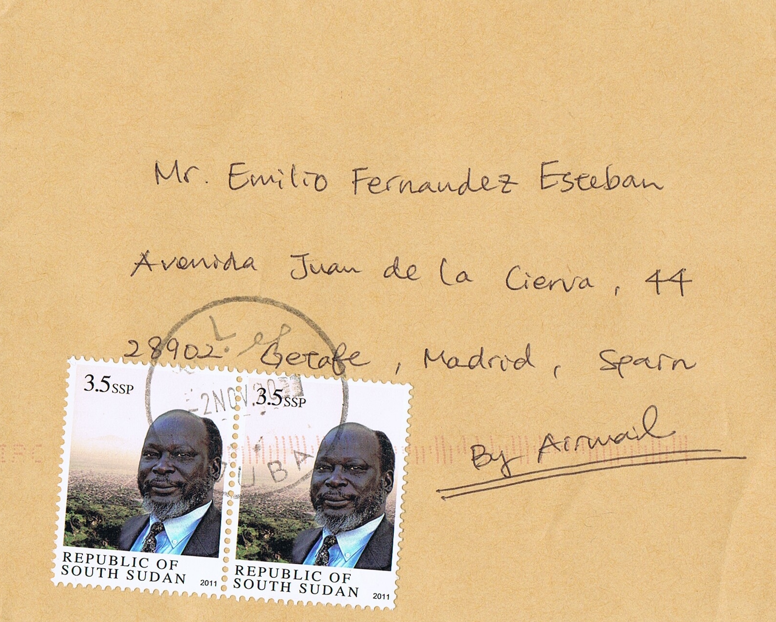 CURIOSIDADES y BELLEZAS de sobres circulados (propios o que hayamos visto) Sudan+del+Sur