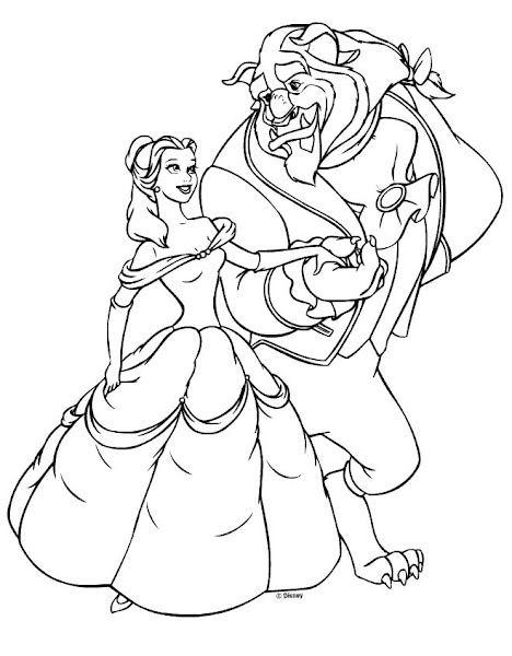 Beauty and Beast Coloring Pages