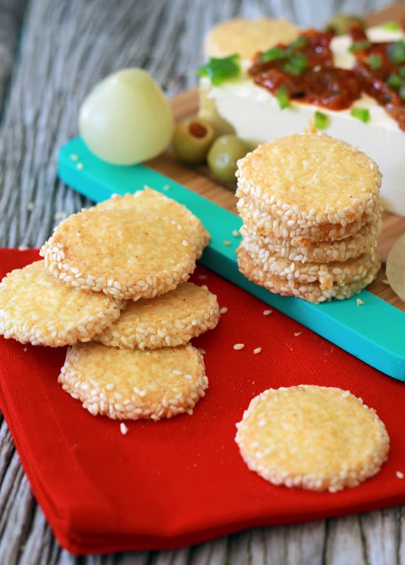 butter hearts sugar Savoury Cheese and Sesame Crackers